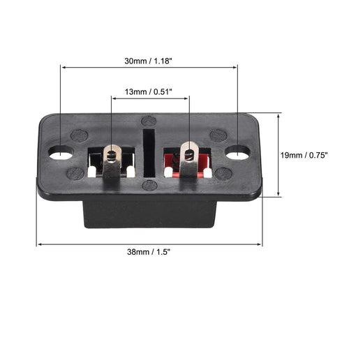 uxcell 2 Way Spring Speaker Terminal Clip Push Release Connector Cable Terminals Strip Block WP2-204 10Pcs...