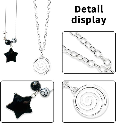 2Pcs Y2k Star Necklaces Set for Women Y2k Accessories Swirl Necklace Y2k Necklace for Women Grunge Necklace for Women Gothic Necklace Grunge Jewel...