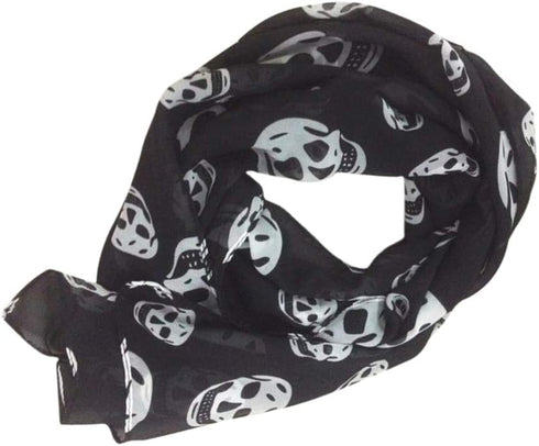 Wakauto Ladies Tulle Skull Pattern Printed Scarf Comfortable Long Style Fashion Soft Scarf Shawl Lady Girl 150 * 50cm...