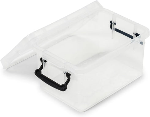 EZOWare Small Clear Plastic Lidded Storage box, 0.7 Quart Small Baskets Organizer Bin Boxes with Lids - 6x4x3 inch, 6 Pack...