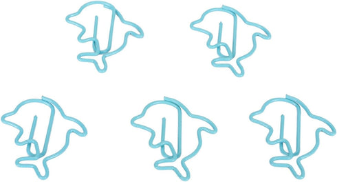 100Pcs Cute Paper Clips Blue Dolphin Exquisite Color Strong Clamp Force Kids Paper Clips for Office School Home...