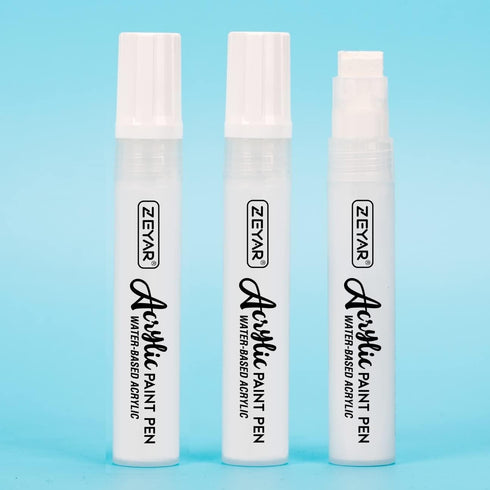 ZEYAR Jumbo Paint Marker Pens, Water Based Acrylic, 15mm Felt Tip, Waterproof and Permanent Ink, Great on Plastic, Stone, Metal, Posters, Glass an...