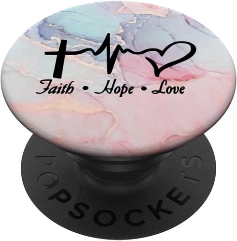 Faith Hope Love Christian Bible Verse Gifts Women Her Mom PopSockets Adhesive PopGrip...