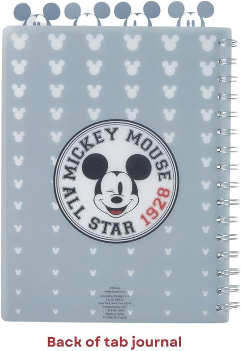 Innovative Designs Disney Mickey Mouse Journal Notebook, Spiral Bound, 96 Lined Pages, 8 x 7 inches, Grey...