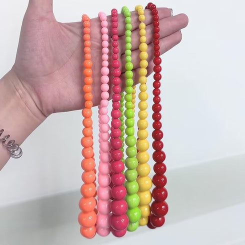Chunky Large Acrylic Beaded Necklace Earrings Set Candy Color 80s Necklace Earrings For Women Fashion Hip Hop Jewelry Gift...