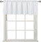 Home Queen Waffle Curtain Valance Window Treatment for Kitchen Bathroom Window, Straight Window Valance, Set of 1, 60 X 16 Inch, Solid White...