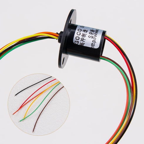 12.5mm 300Rpm 6 Wires CIRCUITSx2A Capsule Electrical Slip Ring for Monitor Robotic Electrical Test Equipment 1Pcs...
