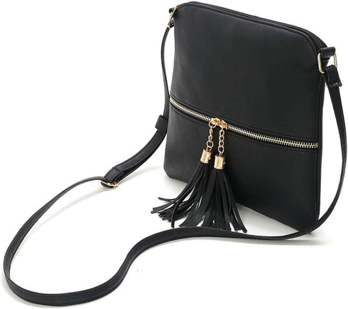 Medium Crossbody Bags for Women, Tassel Crossover Purse for Teen Girls Handbag Gift...