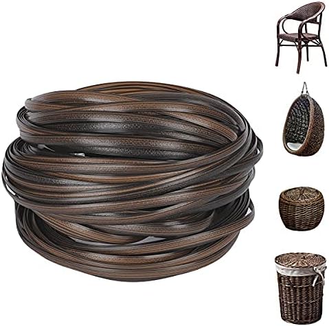 Wicker Repair Material? Flat Synthetic Rattan Weaving Material Plastic Rattan for Knit and Repair Chair Table,Storage Basket,Ect (Coffee Gradient ...
