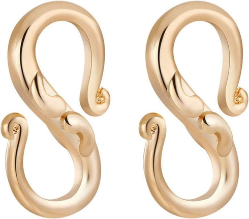BENECREAT 10 PCS 18K Real Gold Plated S-Hook Clasps Necklace Clasp Jewelry Findings for DIY Jewelry Making...
