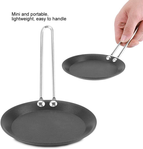 Zerodis Mini Egg Pan, Nonstick Omelet Pan Household Pancakes Frying Skillet for Home Kitchen Camping Cookware(Steel handle)...