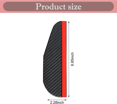 2 PCS Car Rearview Mirror Rain Brow, 6.85" x 2.28" Self-adhesive PVC Carbon Fiber Pattern Side Mirror Rain Shine Shield, Multifunctional Accessori...