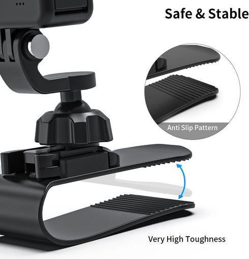 Upgrade Car Sun Visor Mount, VLOG/Video Holder Compatible with GoPro Hero 12/11/10/9/8 Black, Insta360, DJI Action 4/3 and More (1.8 * 3.7 * 2.8in...