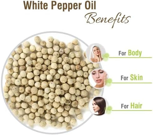 Crysalis White Pepper (Piper Nigrum L) Oil |100% Pure & Natural Undiluted Essential Oil - 15ml with Dropper...