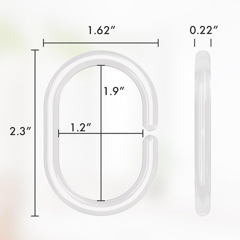 Amazer Plastic Shower Curtain Rings, Shower Curtain Hooks, 24 Pcs C Shaped Shower Hooks for Shower Curtain, Clear Shower Curtain Hooks for Bathroo...