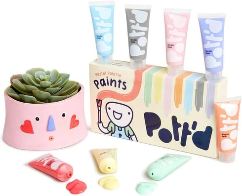 Pott'd™ Premium Acrylic Pottery Paints, Paint Set, Pottery Painting Kit for Air-Dry Clay – Pastel Paints...