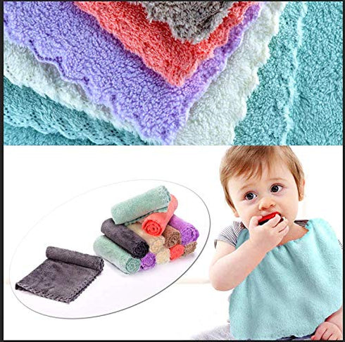 Kyapoo Baby Washcloths 12 Pack 12x12 Inches Microfiber Coral Fleece Extra Absorbent and Soft for Newborns, Infants and Toddlers...