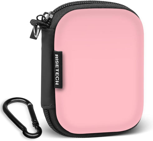 Earbud Case Holder, RISETECH Hard EVA Earphone Travel Case Headphone Small Zipper Pouch Compatible with Flash Drive, SD Cards, USB Charger Cable, ...