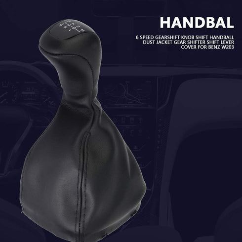Qiilu 6 Speed Shift Knob for W203 Gear Shift Knob Gaitor Boot Cover with PU Leather Stick Shift Knob Dustproof Boot Cover...