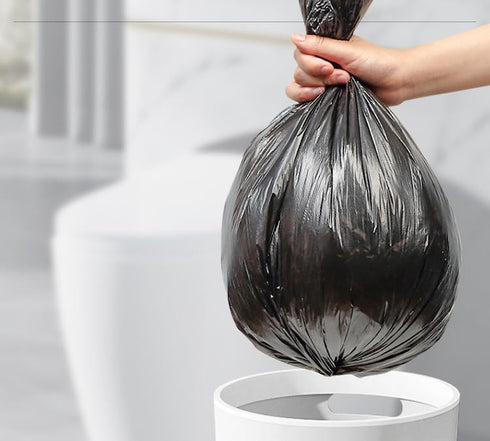 Garbage Bags 2.6 Gallon Flat Top Thickened Elastic Trash Bags 3 Gallon for Bathroom, Bedroom, Kitchen, Office and Living Room Black (120 Count)...