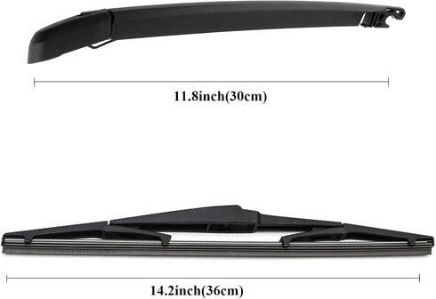 Rear Windshield Wiper Arm & Wiper Blade Set for Hyundai Santa Fe 2007-2012 Rear Windshield Back Wiper Arm Blade Replacement OEM Number 98811-2B000...