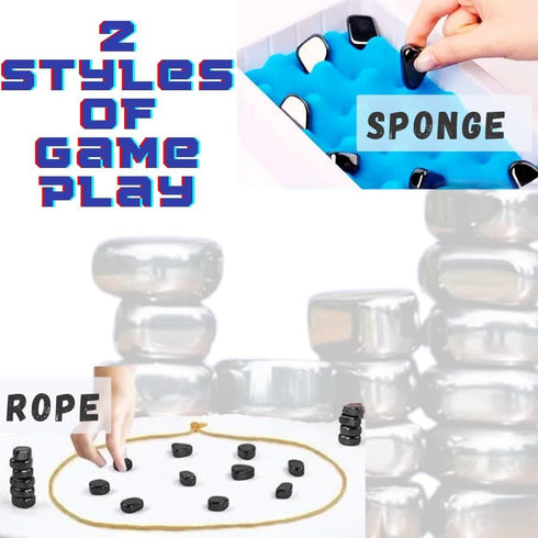 Magnetic Chess Game with Magnet Game Stones, Sponge and String Method Included with Storage Bag, Multiplayer Games, Strategy Games, Portable Trave...