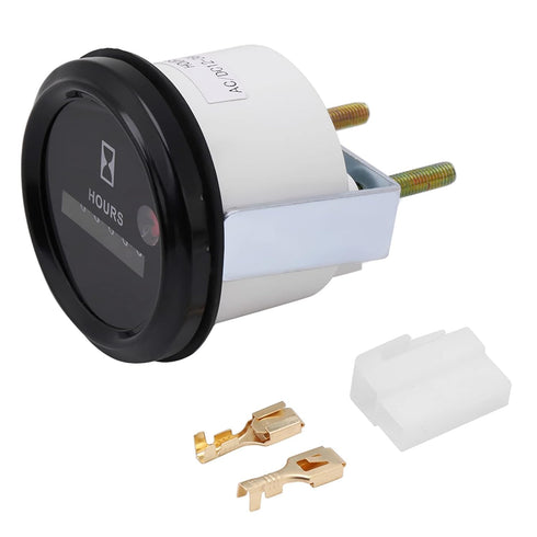 AC/DC 12-36V Quartz Hour Meter Tester Hour for Motorcycle Car Boat Truck Engine, Hour Tester Accurate 6 Digit with Connecting Terminals...