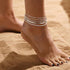 Ankle Bracelet for Women 14K Real Sterling Silver Plated Anklet Bracelets for Women Waterproof Cuban Link Chain Anklets Set for Women Summer Jewel...