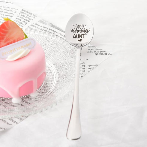 Best Auntie Aunt Birthday Gifts, Special Aunt Gifts from Niece Nephew, Good Morning Aunt Spoon Gift for Auntie Aunt Mothers Day Christmas Gifts, A...