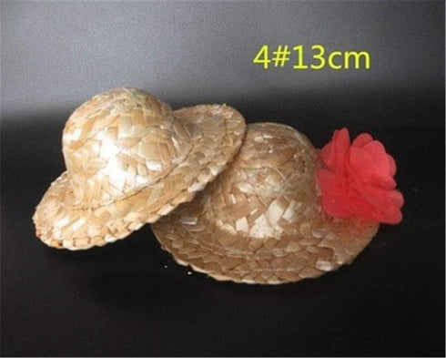 10Pcs DIY Painting Straw Hat 8/7/6/5inch Handcraft Weaving Figure Doll Toy Accessories Home Decoration (5inch)...