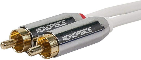 Monoprice Audio Cable - 3 Feet - White | Stereo Male to RCA Stereo Male Gold Plated Cable for Mobile...
