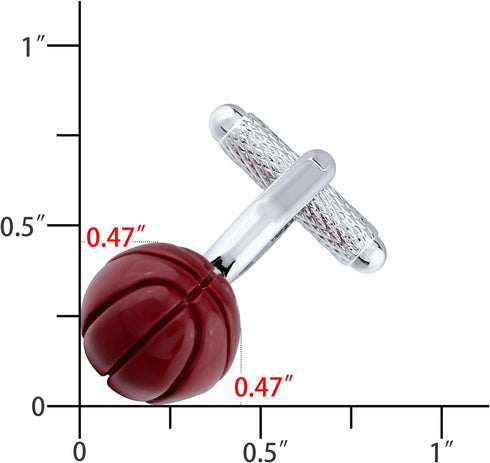 3D Red Basketball Men's Cuff links With Gift Box....