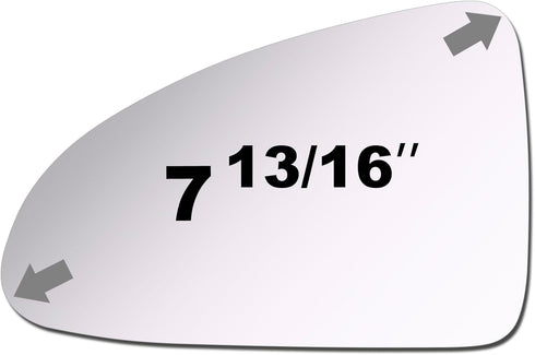 Mirror Glass fit for 2004 2005 2006 2007 2008 Chevy Malibu Driver Left Side Mirror Glass LH No Backing Plate Flat Including Adhesive(only fit earl...