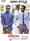 Simplicity US8427BB Men's Fitted Dress Shirt with Collar Sewing Patterns by Mimi G, Sizes 44-52...
