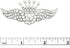 Rosemarie & Jubalee Women's Stunning Silver Tone Angel Wings with Crown Top Crystal And Simulated Pearl Brooch Lapel Pin, 1.25"...