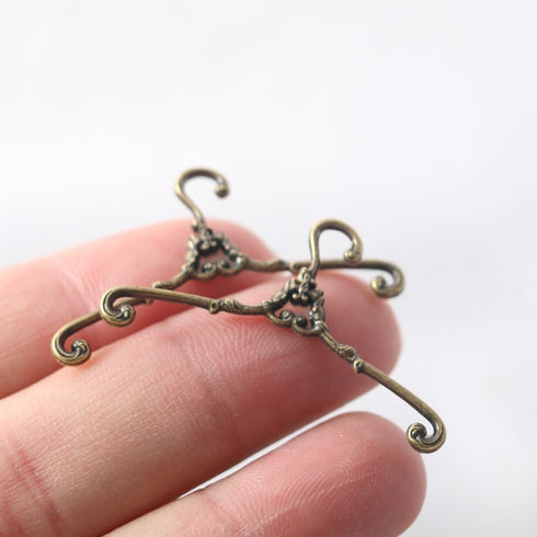 Gadpiparty Small Doll Cloth Hangers 24pcs Mini Clothes Hanger Little Hangers Metal Doll Dress Outfit Holders Wire Rack for Doll Clothes Gown Dress...