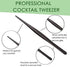 Tongs Tweezers - 12 Inch / 30cm Long Food Tongs Straight Serrated Forceps Cocktail Tweezers Bar Tool Gold...