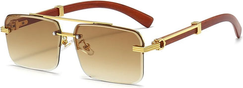 Gleyemor Mens Sunglasses Fashion Rimless Rectangle Sunglasses Square Frameless Sunglasses for Men...