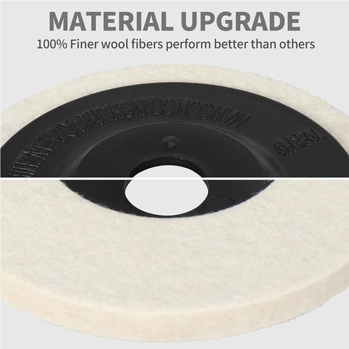 4 Inch Premium Wool Felt Polishing Disc, for 5/8 Angle Grinder, Very-Fine Buffing Wheel for Metal Wood Auto Body Work, 5 Pack...