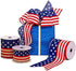Rustic American Flag Patriotic Ribbon - 2 1/2" x 10 Yards, USA Wired Ribbon for Wreaths, 4th of July, Trees, Crafts, Decorations, Veterans Day Dec...
