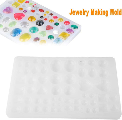Jewelry Casting Molds,DIY Silicone Mold Beads Making Jewelry Necklace Bracelet Resin Pendant Drop Craft Tool with Round Oval Heart Shape...