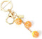 Simulated Food Fruit Orange Keychain Accessories for Women Teen Girls Cute 3D Cartoon Novelty Keychains for Adults Female Gold Resin Purse Car Bac...