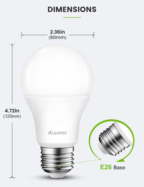 Dusk to Dawn Light Bulbs, 100W Equivalent Outdoor Light Bulbs, 5000K Daylight White, A19 E26 Light Sensor LED Bulb Automatic On Off Photocell for ...