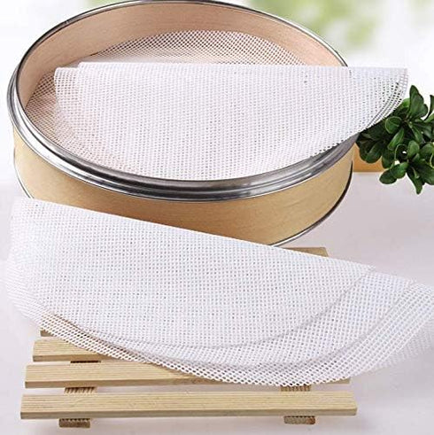4 Pieces Round Silicone Reusable Steamer Mat Mesh Sheet for Fruit Dryer,Food Dehydrator Sheets Dryer Mesh,10" Diameter...
