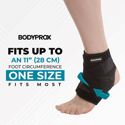 Bodyprox Ankle Support Brace, Breathable Neoprene Sleeve, Adjustable Wrap! (1 Pack)...