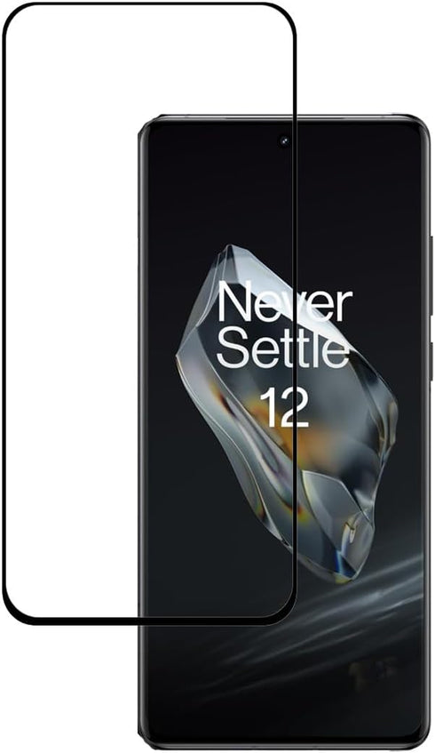 2 Pack for Oneplus 12R Black Tempered Glass Screen Protector 9H Frontier Protective Protector......