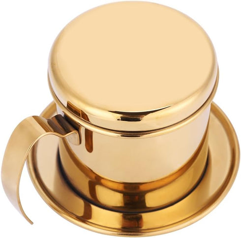 Stainless Steel Vietnamese Coffee Drip Filter Maker for Home and Office (Gold)...