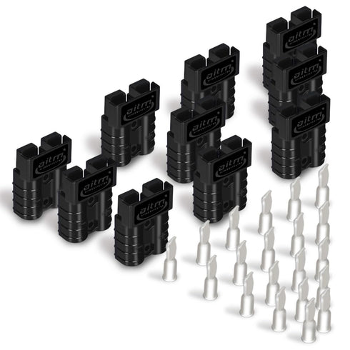 10Pcs Battery Connector 600V 50A 50Amp Battery Quick Connection Connector Plug for Car Van Modes Motorcycle (Black)...