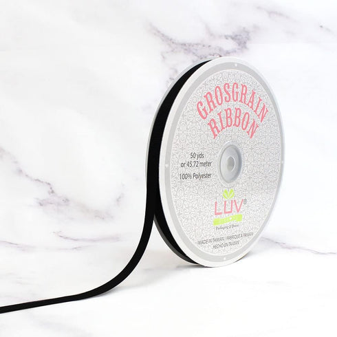 Creative Ideas Solid 3/8-Inch Grosgrain Ribbon, 50-Yard, Black...