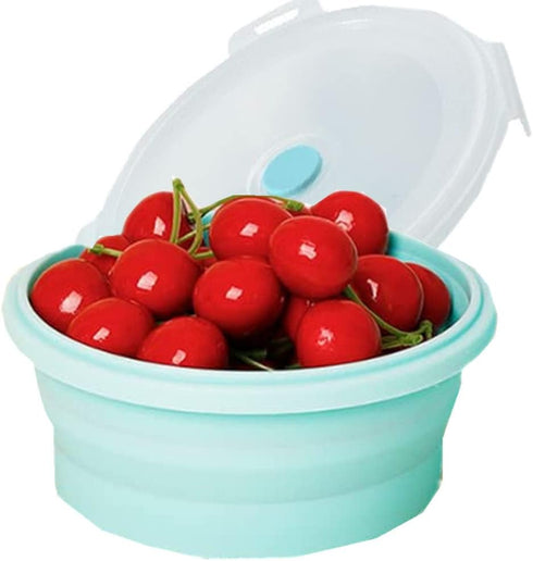 3Pack Collapsible Silicone Food Storage Containers with Lid 40OZ Foldable Lunch Bowl for Microwave Freezer Dishwasher Safe 800ml...